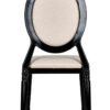 Black Resin Louis Pop Chair with Burlap Fabric Seat and Back by Chivari CLPRBBB-ZG-T