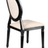 Black Resin Louis Pop Chair with Burlap Fabric Seat and Back by Chivari CLPRBBB-ZG-T