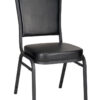 Black Vinyl on Black Frame Crown Banquet Chair by Chivari CQCVBB-ZF-T