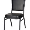 Black Vinyl on Black Frame Crown Banquet Chair by Chivari CQCVBB-ZF-T