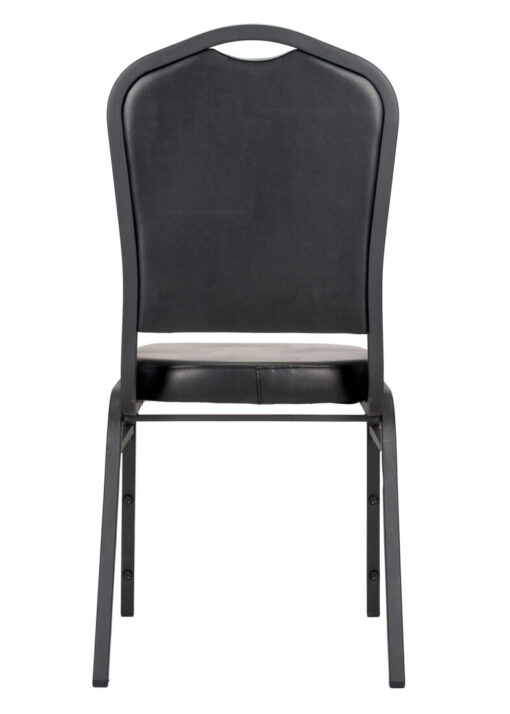 Black Vinyl on Black Frame Crown Banquet Chair by Chivari CQCVBB-ZF-T