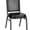 Black Vinyl on Black Vein Steel Frame Square Back Banquet Chair by Chivari CQSVB-ZF-T