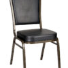 Black Vinyl on Gold Vein Frame Crown Banquet Chair by Chivari CQCVBU-ZF-T