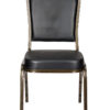 Black Vinyl on Gold Vein Frame Crown Banquet Chair by Chivari CQCVBU-ZF-T