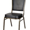 Black Vinyl on Gold Vein Frame Crown Banquet Chair by Chivari CQCVBU-ZF-T