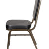 Black Vinyl on Gold Vein Frame Crown Banquet Chair by Chivari CQCVBU-ZF-T