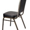 Black Vinyl on Gold Vein Frame Crown Banquet Chair by Chivari CQCVBU-ZF-T