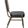 Black Vinyl on Gold Vein Frame Crown Banquet Chair by Chivari CQCVBU-ZF-T