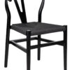 Black Wood Wishbone Chair with Black Rope Seat by Chivari CWHWBB-ZG-T