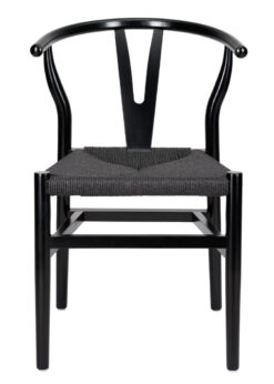 Black Wood Wishbone Chair with Black Rope Seat by Chivari CWHWBB-ZG-T