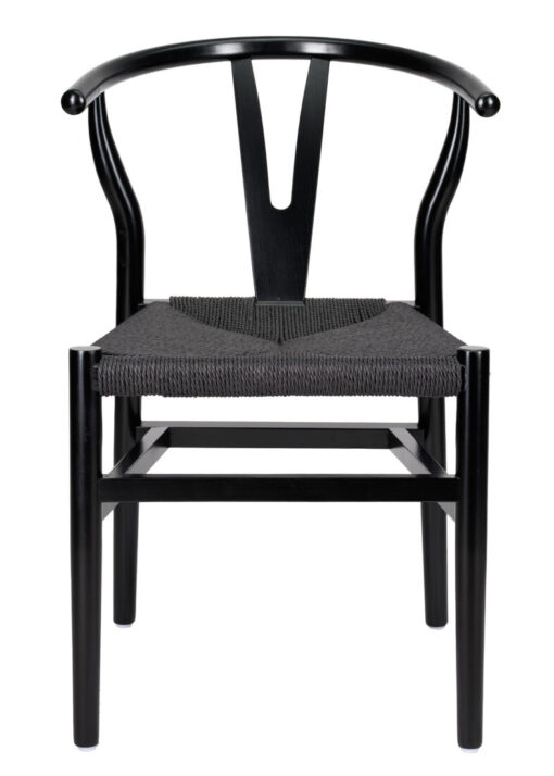 Black Wood Wishbone Chair with Black Rope Seat by Chivari CWHWBB-ZG-T