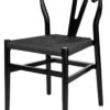 Black Wood Wishbone Chair with Black Rope Seat by Chivari CWHWBB-ZG-T