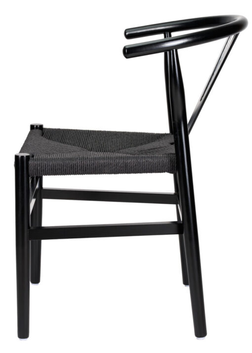 Black Wood Wishbone Chair with Black Rope Seat by Chivari CWHWBB-ZG-T