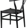 Black Wood Wishbone Chair with Black Rope Seat by Chivari CWHWBB-ZG-T