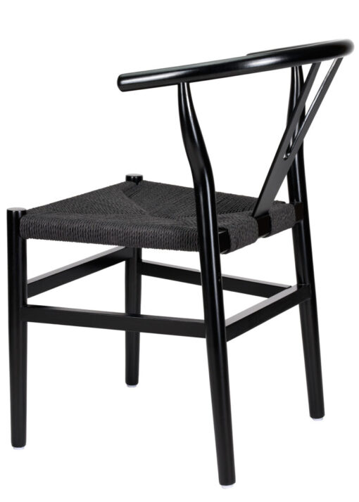 Black Wood Wishbone Chair with Black Rope Seat by Chivari CWHWBB-ZG-T