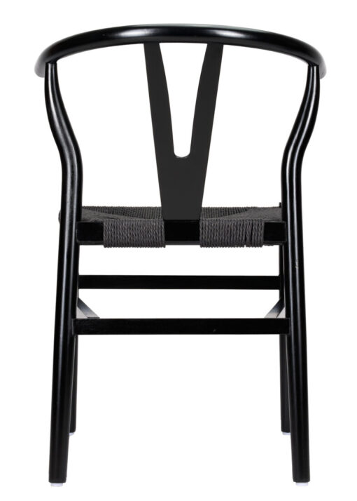 Black Wood Wishbone Chair with Black Rope Seat by Chivari CWHWBB-ZG-T