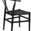 Black Wood Wishbone Chair with Black Rope Seat by Chivari CWHWBB-ZG-T