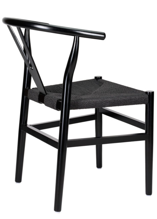 Black Wood Wishbone Chair with Black Rope Seat by Chivari CWHWBB-ZG-T