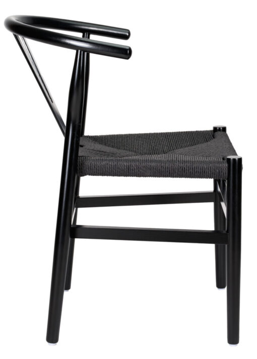 Black Wood Wishbone Chair with Black Rope Seat by Chivari CWHWBB-ZG-T