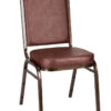 Brown Vinyl on Copper Vein Steel Frame Square Back Banquet Chair by Chivari CQSVBR-ZF-T