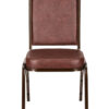 Brown Vinyl on Copper Vein Steel Frame Square Back Banquet Chair by Chivari CQSVBR-ZF-T