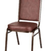 Brown Vinyl on Copper Vein Steel Frame Square Back Banquet Chair by Chivari CQSVBR-ZF-T