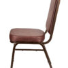 Brown Vinyl on Copper Vein Steel Frame Square Back Banquet Chair by Chivari CQSVBR-ZF-T