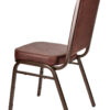 Brown Vinyl on Copper Vein Steel Frame Square Back Banquet Chair by Chivari CQSVBR-ZF-T