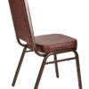 Brown Vinyl on Copper Vein Steel Frame Square Back Banquet Chair by Chivari CQSVBR-ZF-T