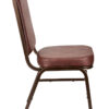 Brown Vinyl on Copper Vein Steel Frame Square Back Banquet Chair by Chivari CQSVBR-ZF-T