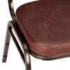 Brown Vinyl on Copper Vein Steel Frame Square Back Banquet Chair by Chivari CQSVBR-ZF-T