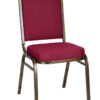 Burgundy Fabric on Gold Vein Frame Square Back Banquet Chair by Chivari CQSFBU-ZF-T