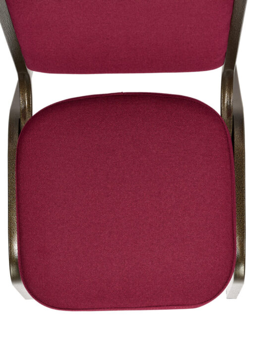 Burgundy Fabric on Gold Vein Frame Square Back Banquet Chair by Chivari CQSFBU-ZF-T