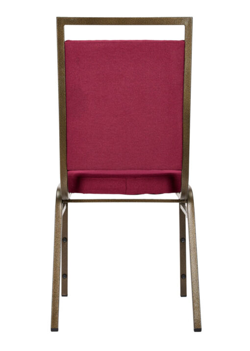 Burgundy Fabric on Gold Vein Frame Square Back Banquet Chair by Chivari CQSFBU-ZF-T