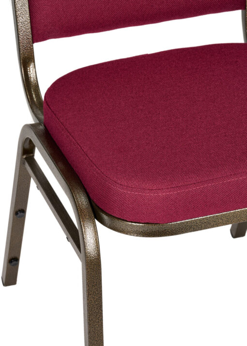 Burgundy Fabric on Gold Vein Frame Square Back Banquet Chair by Chivari CQSFBU-ZF-T