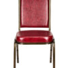 Burgundy Vinyl on Gold Vein Steel Frame, Square Back Banquet Chair by Chivari CQSVBU-ZF-T