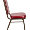 Burgundy Vinyl on Gold Vein Steel Frame, Square Back Banquet Chair by Chivari CQSVBU-ZF-T