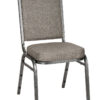 Charcoal Grey Fabric on Silver Vein Frame Square Back Banquet Chair by Chivari CQSFG-ZF-T