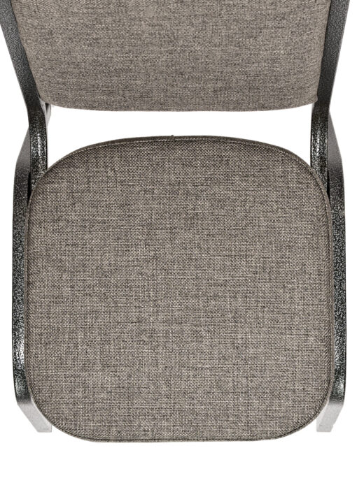 Charcoal Grey Fabric on Silver Vein Frame Square Back Banquet Chair by Chivari