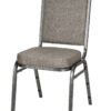 Charcoal Grey Fabric on Silver Vein Frame Square Back Banquet Chair by Chivari