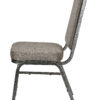 Charcoal Grey Fabric on Silver Vein Frame Square Back Banquet Chair by Chivari