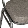 Charcoal Grey Fabric on Silver Vein Frame Square Back Banquet Chair by Chivari