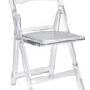 Clear with Silver Vinyl Cushion Resin Folding Chair CFRCL4-HB-T