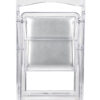 Clear with Silver Vinyl Cushion Resin Folding Chair CFRCL4-HB-T