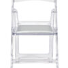 Clear with Silver Vinyl Cushion Resin Folding Chair CFRCL4-HB-T