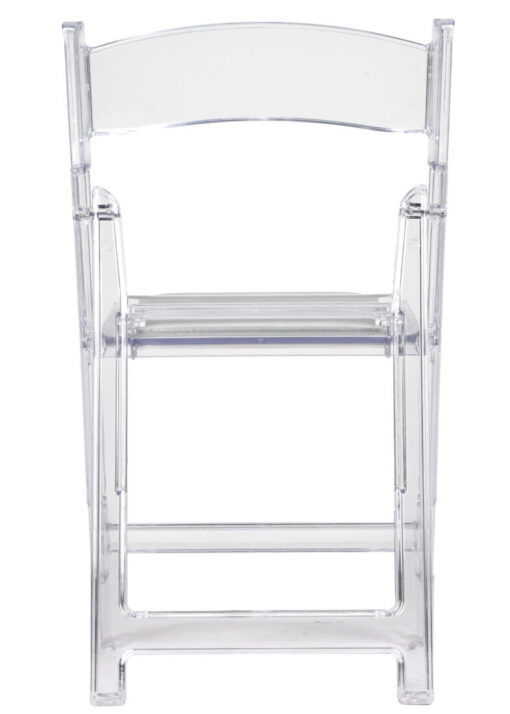 Clear with Silver Vinyl Cushion Resin Folding Chair CFRCL4-HB-T