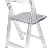 Clear with Silver Vinyl Cushion Resin Folding Chair CFRCL4-HB-T