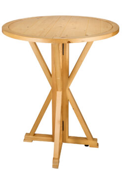 Natural 3 Foot (36″) Round Farmhouse Cocktail Table TFARMCKTL36-NT-AX-T