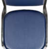 Navy Blue Vinyl on Silver Vein Steel Frame Square Back Banquet Chair by Chivari CQSVBLU-ZF-T