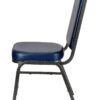 Navy Blue Vinyl on Silver Vein Steel Frame Square Back Banquet Chair by Chivari CQSVBLU-ZF-T